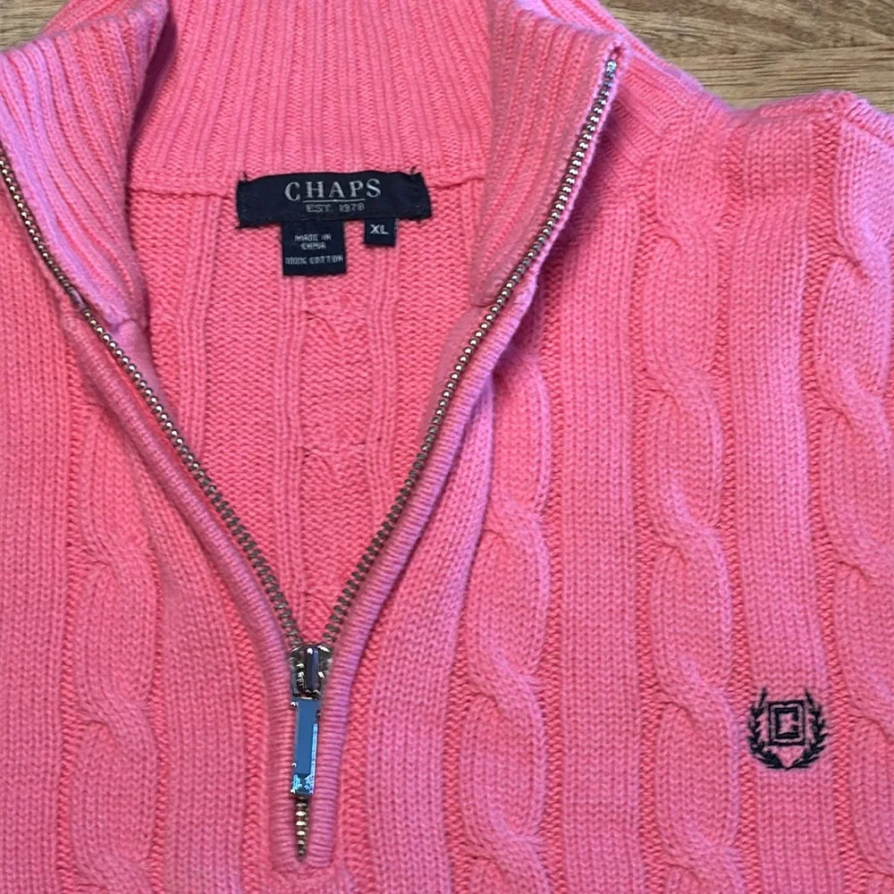 VTG Champs Sweater Women’s Pink Classic Preppy Cable Knit (9) - Picture 2 of 5
